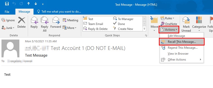 How To Recall An Email In Outlook