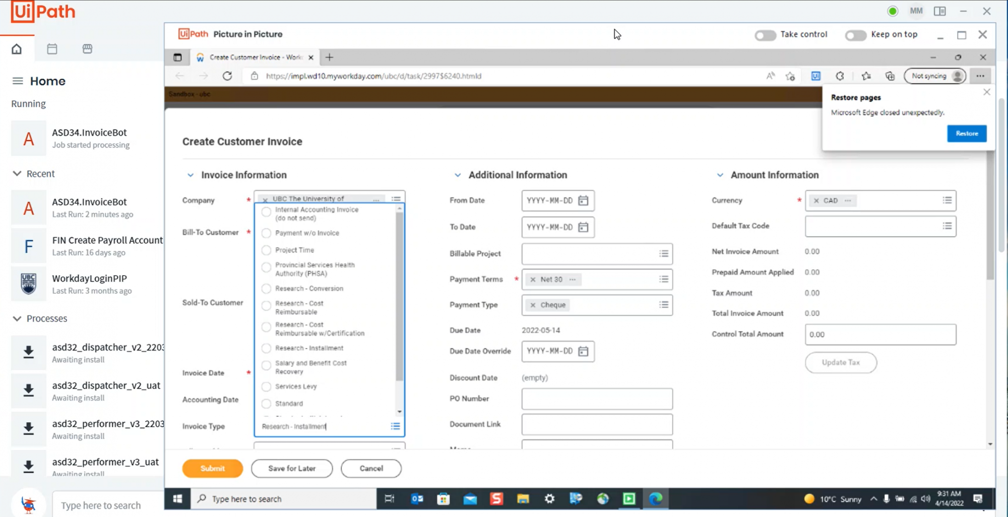 UBC RPA demonstration of tool