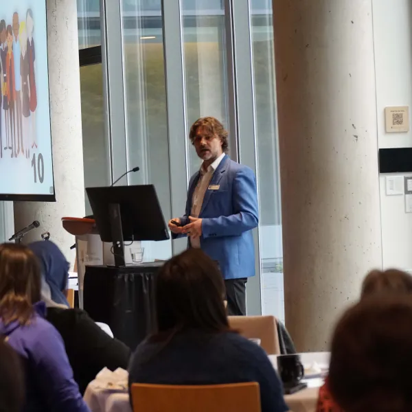 Presenter speaks at the Privacy Matters @ UBC Symposium