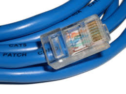 Cat5 cable. Note that cable colour is independent of Ethernet cable type