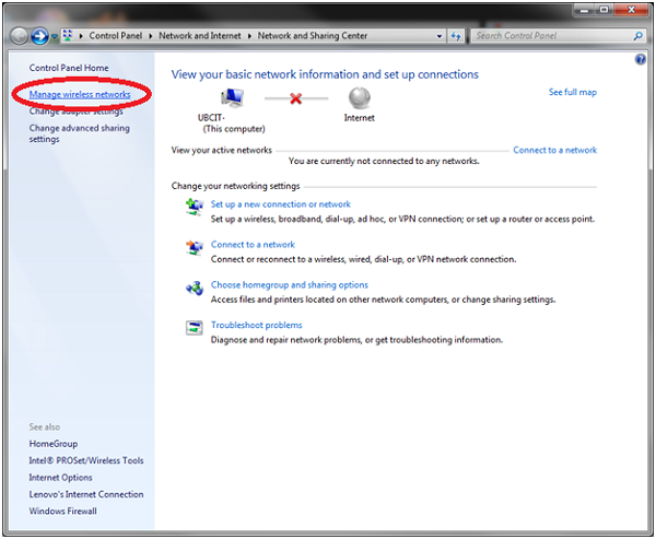 Windows Vista Network Settings